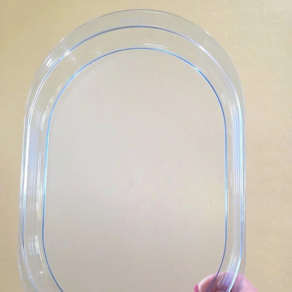 Authentic Tupperware Preludio Transparent Blue Acrylic Oval Serving Vanity Tray